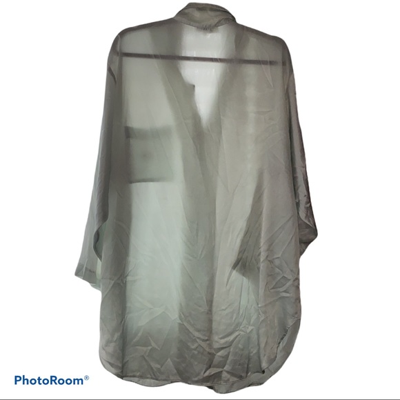 CHRISTIAN DIOR VINTAGE SILK NIGHT SHIRT BLOUSE L - Picture 4 of 13